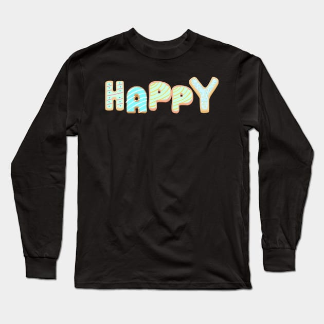 Frosted Sugar Cookie : Happy Long Sleeve T-Shirt by leBoosh-Designs